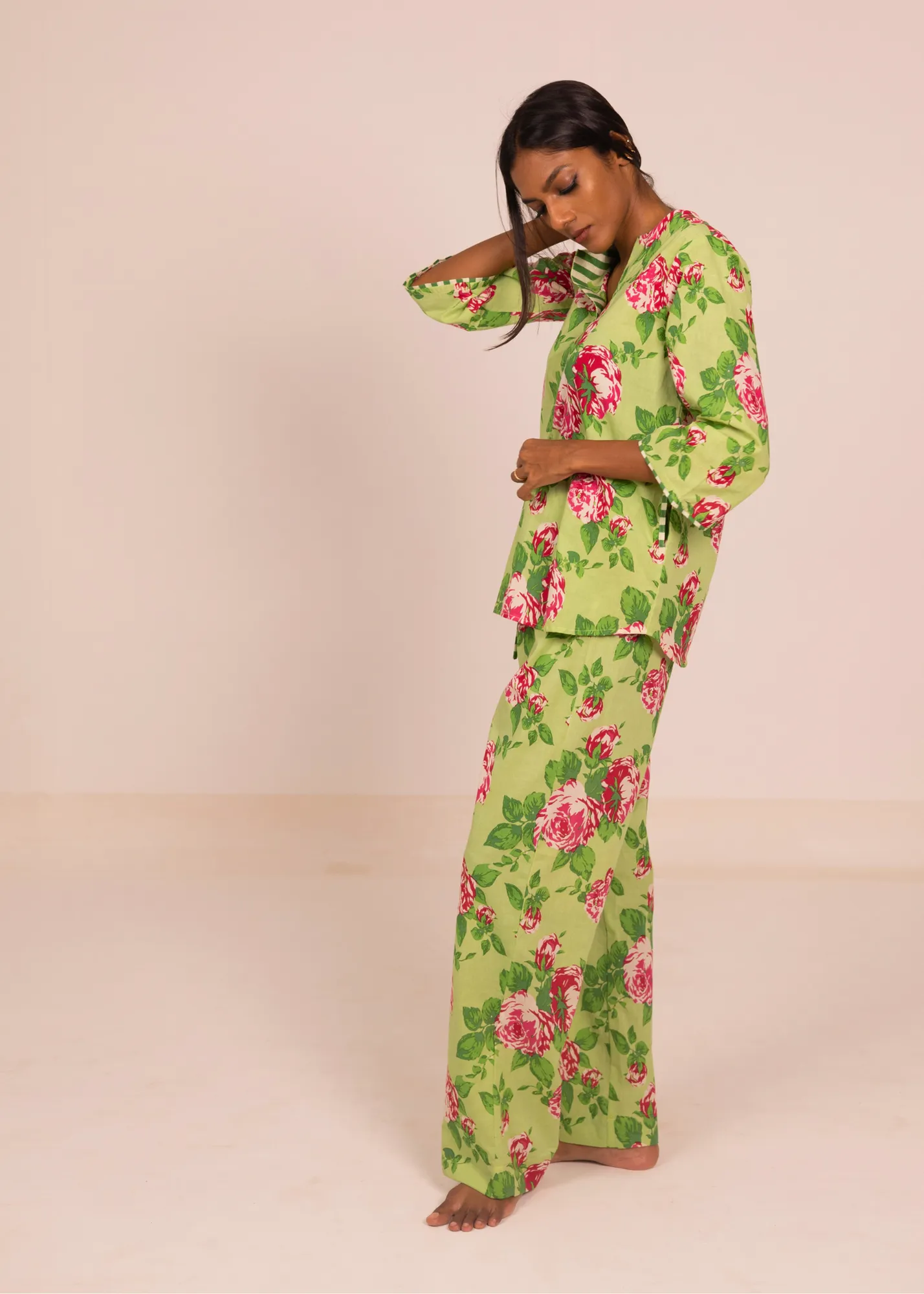 Radha Tunic - Green Roses