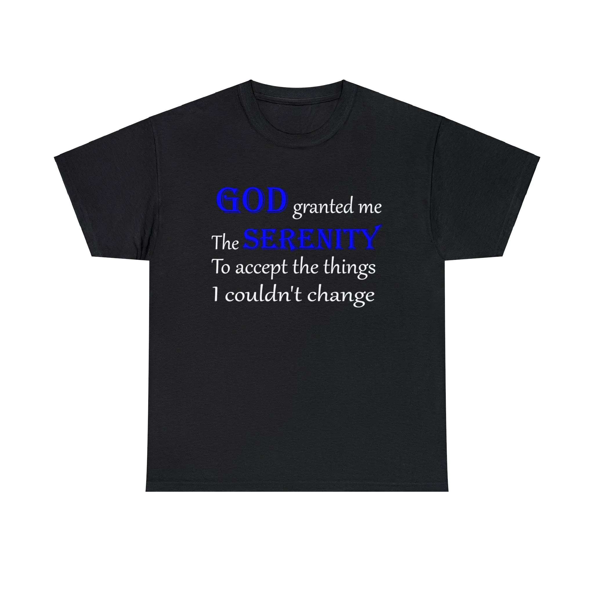 Serenity Prayer Unisex Heavy Cotton Tee, Serenity T-shirt, Mental Health T-shirt