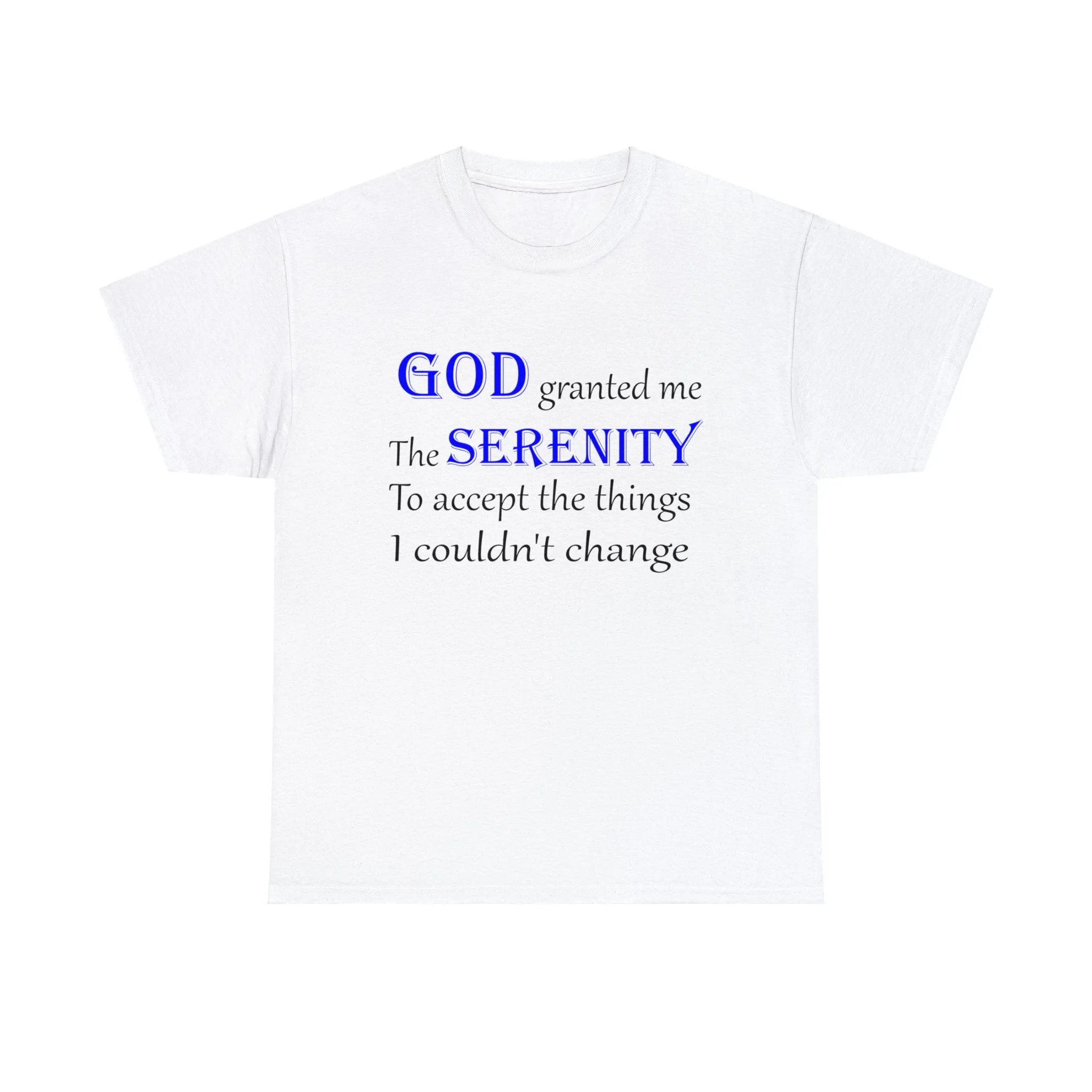 Serenity Prayer Unisex Heavy Cotton Tee, Serenity T-shirt, Mental Health T-shirt