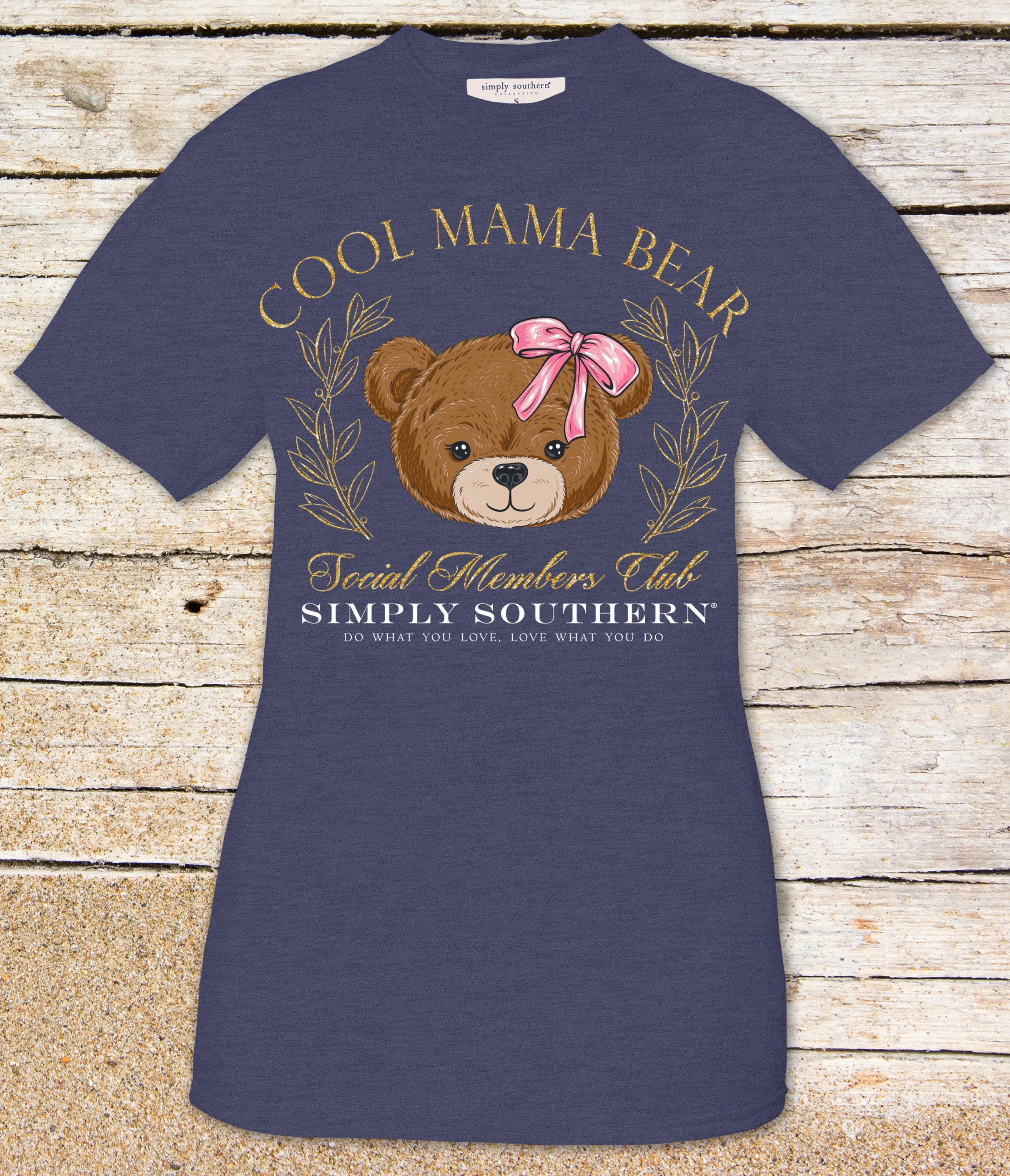 Simply Southern Short Sleeve Tee - Cool Mama Bear with Pink Bear Design