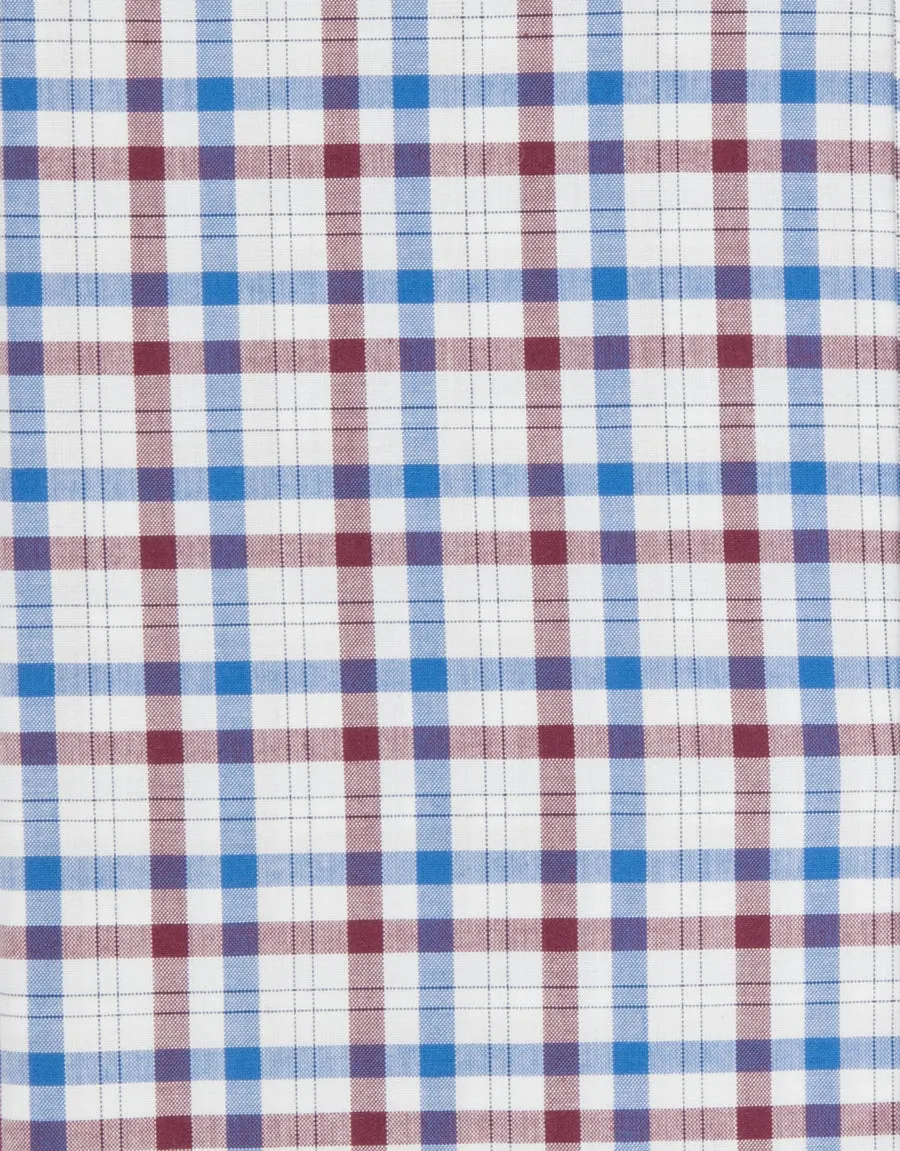 Sinatra Burgundy & Blue Check Shirt