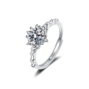 Snow Flower Moissanite Ring