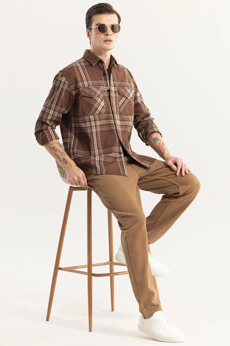 Square Grid Brown Checks Shirt