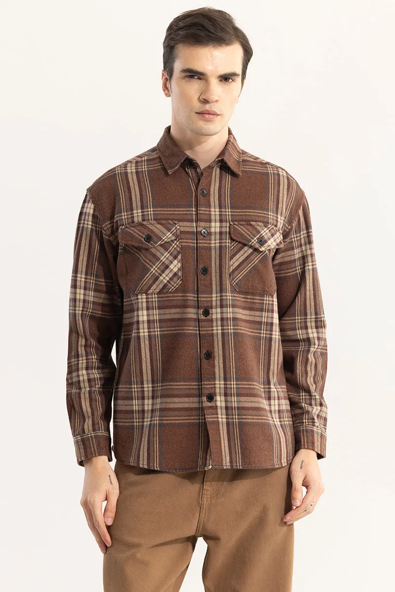 Square Grid Brown Checks Shirt