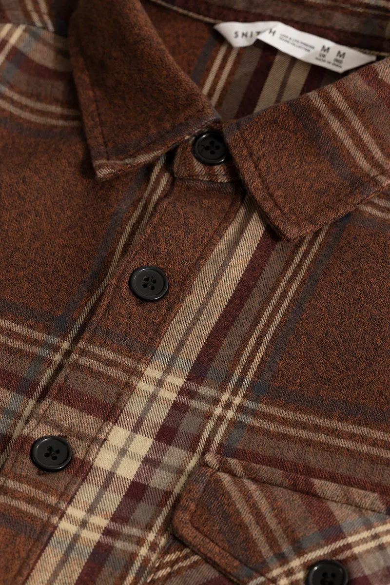 Square Grid Brown Checks Shirt