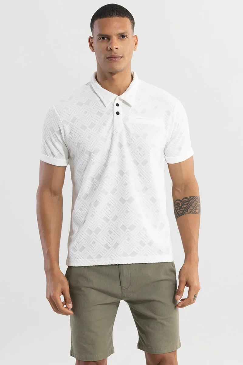 Square Space White Polo T-Shirt