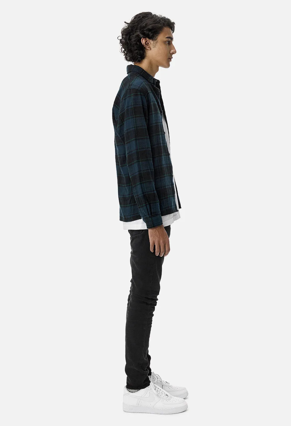 Straight Hem Button Up / Navy