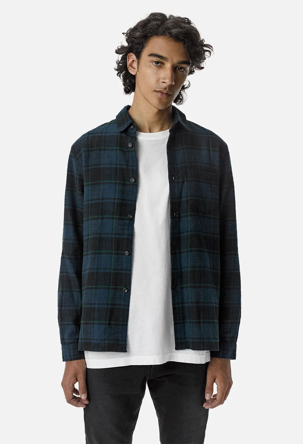 Straight Hem Button Up / Navy