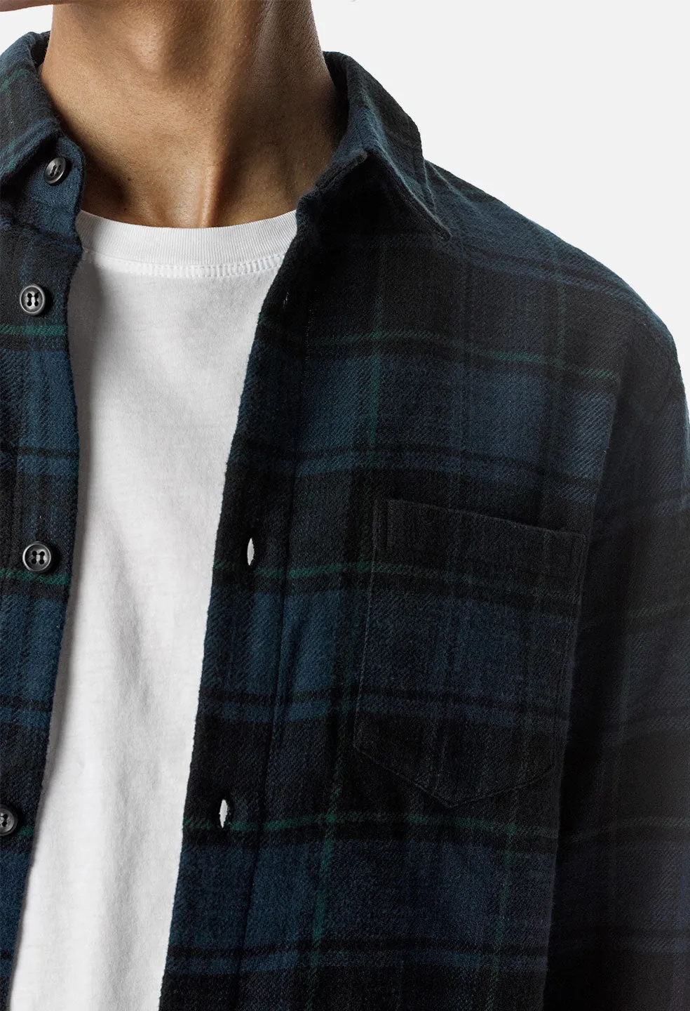 Straight Hem Button Up / Navy