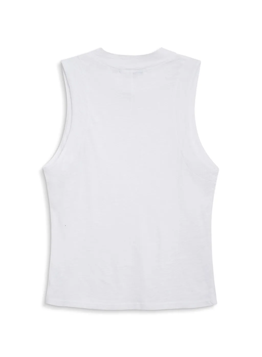 Supima Slub Sleeveless Mock Neck Top in White