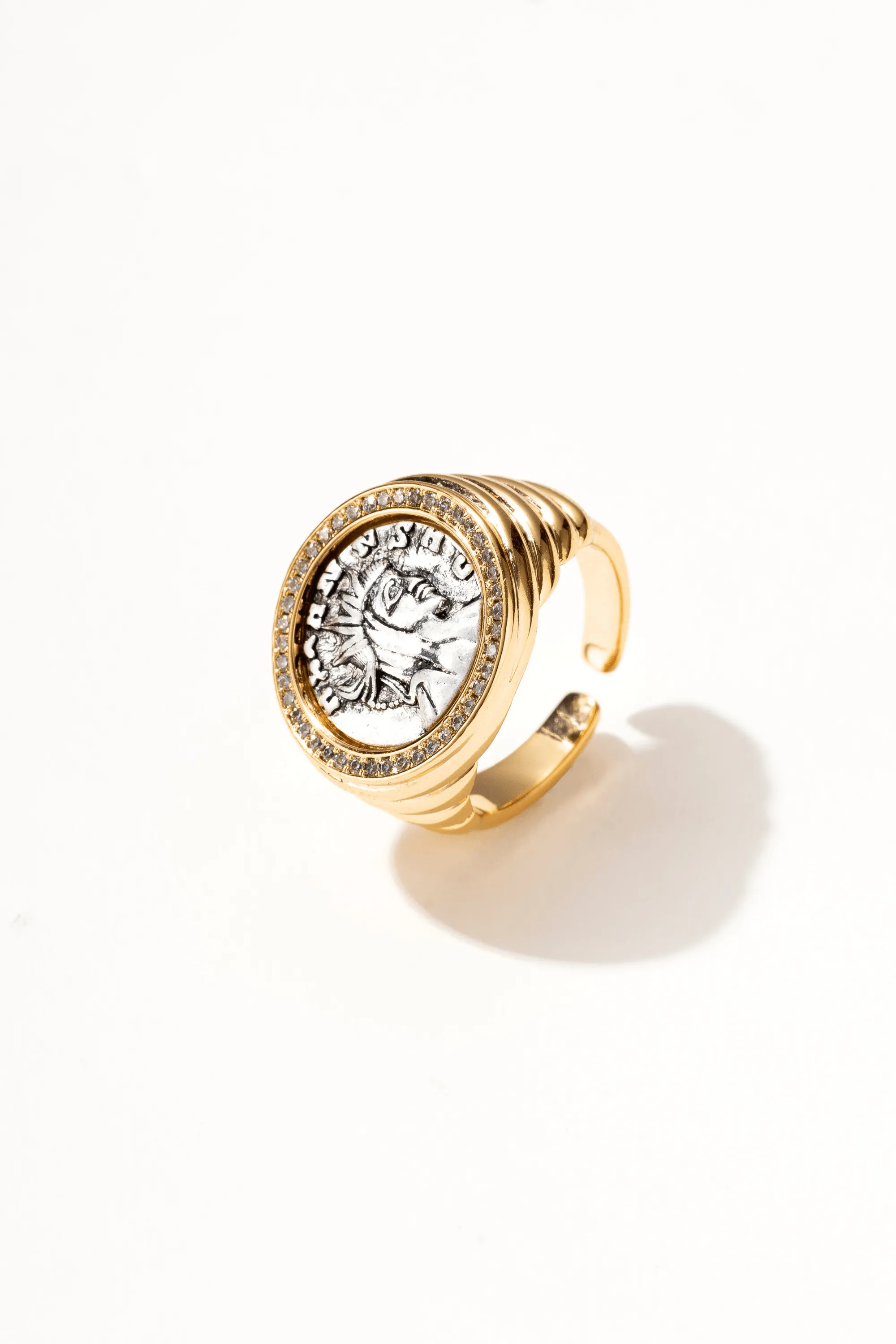 Thaddeus Vintage Inspired Gold Adjustable Ring