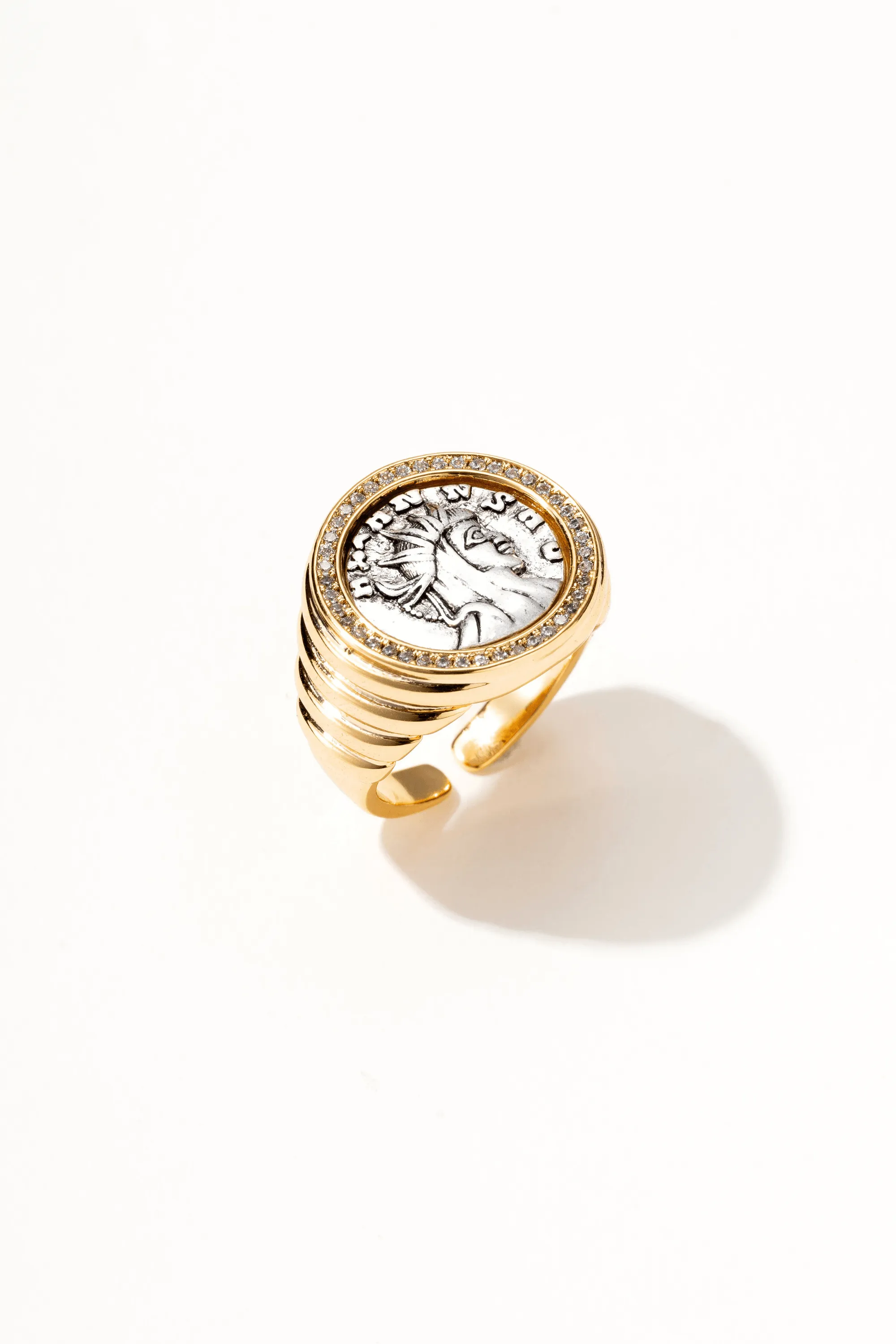 Thaddeus Vintage Inspired Gold Adjustable Ring