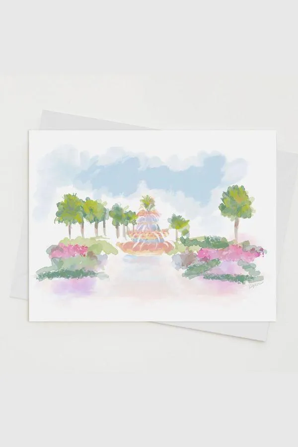 The Pineapple Fountain Notecard