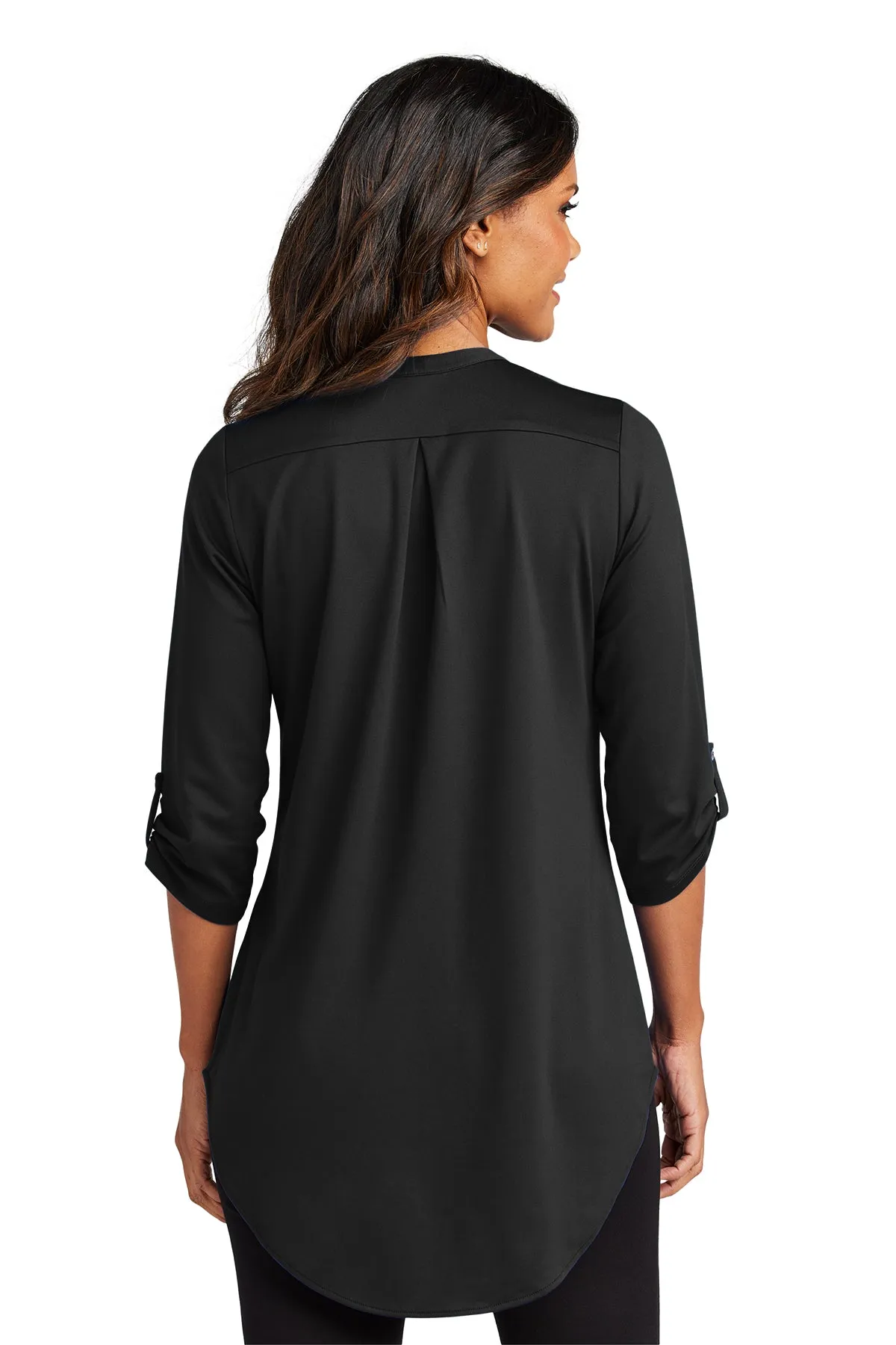 Thea City Stretch 3/4 Sleeve Tunic - Black (Ships in 1-2 Weeks)