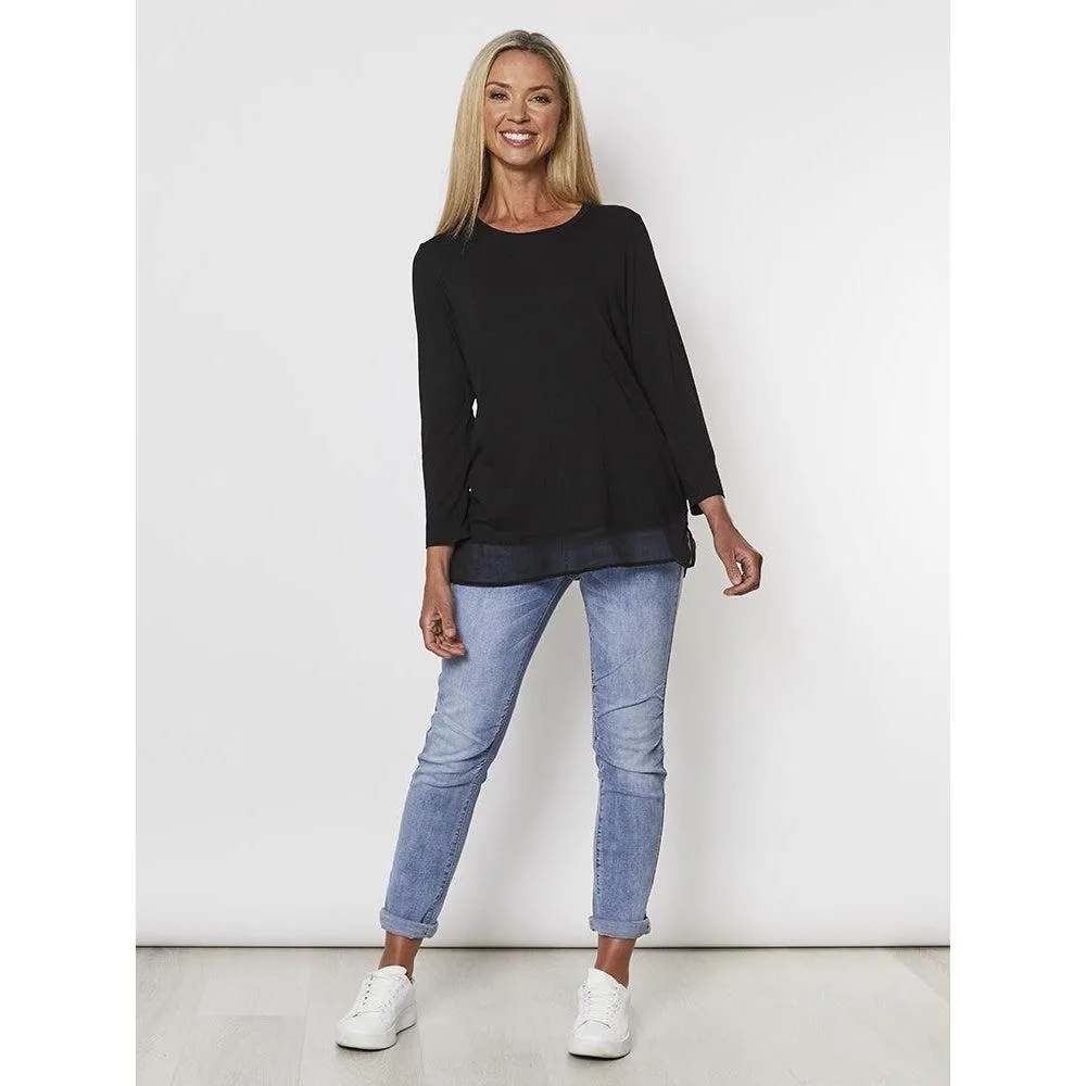 Threadz Georgette Hem Black