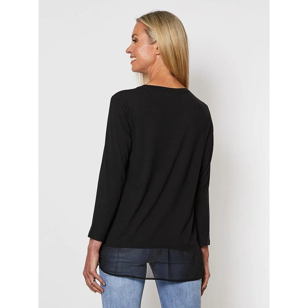 Threadz Georgette Hem Black