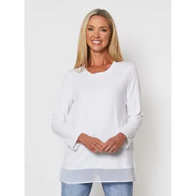 Threadz Georgette Hem White