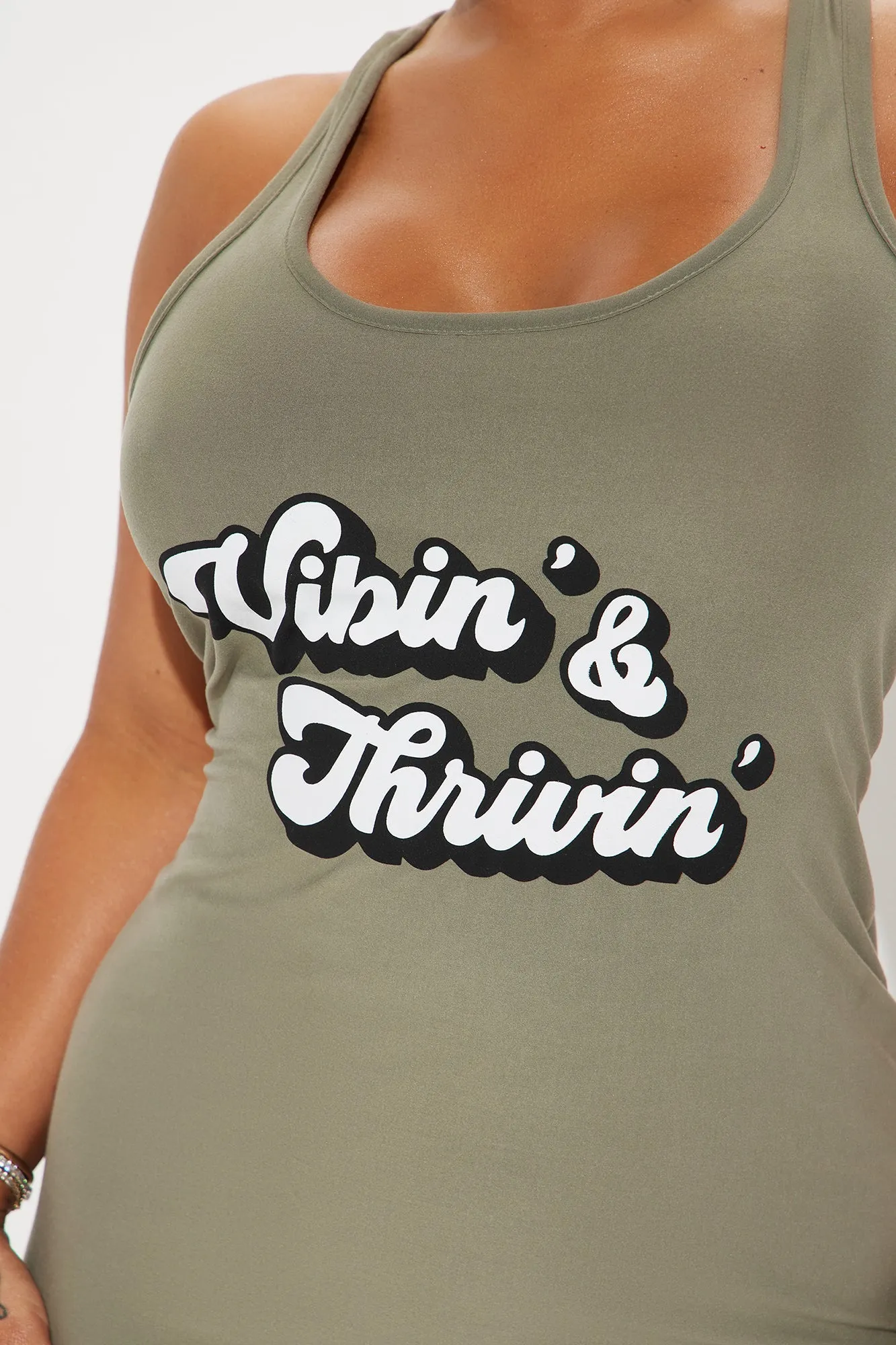 Vibin And Thrivin PJ Sleep Dress - Olive