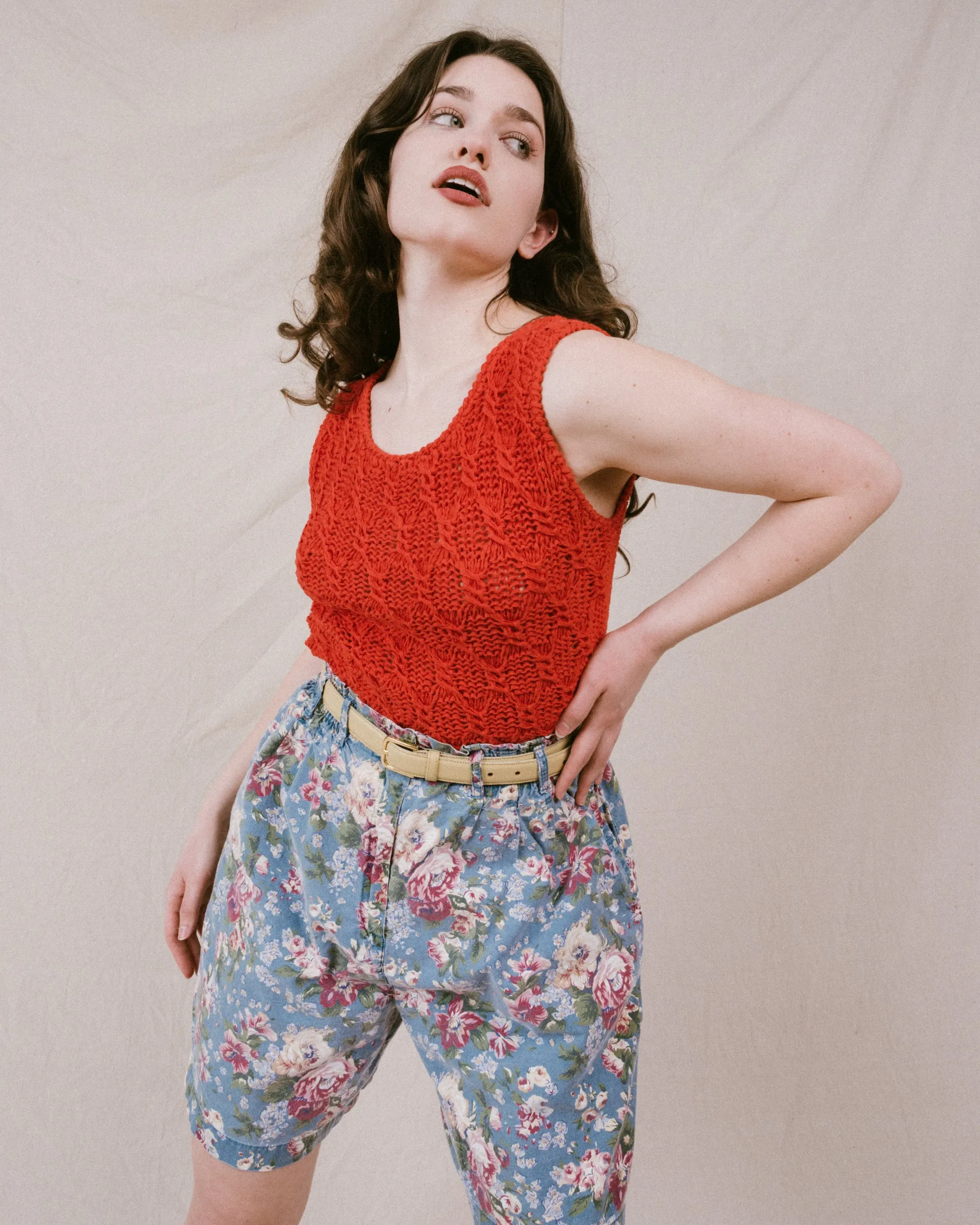 Vintage Cherry Knit Top (S/M)