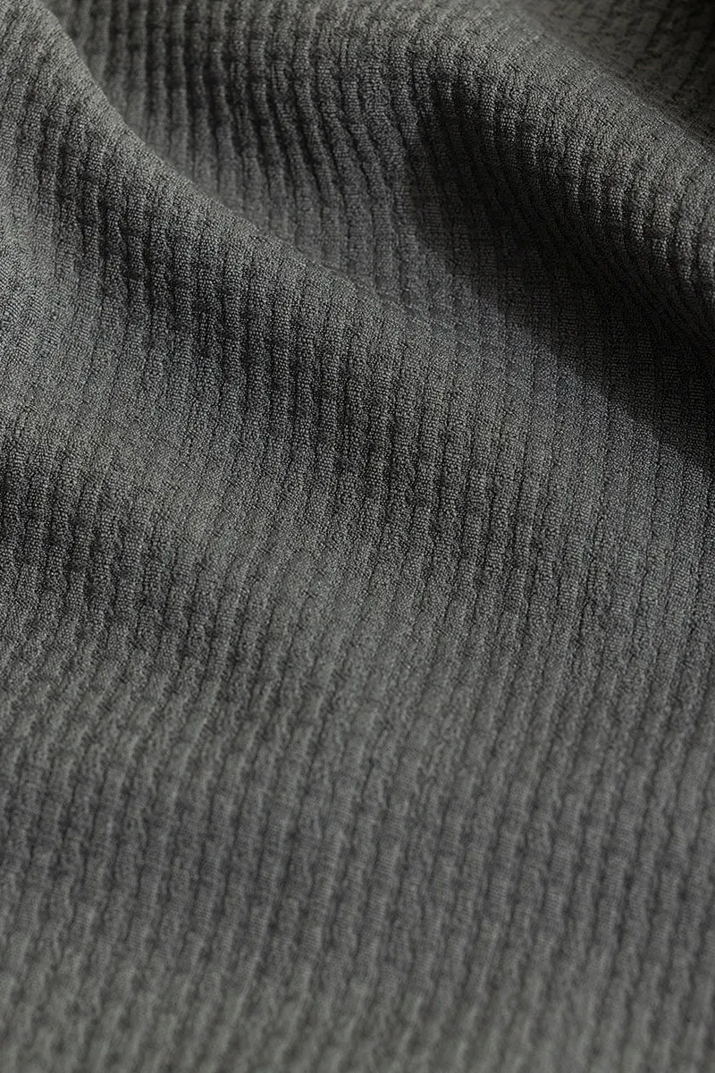 Waffle Grid Grey Shirt