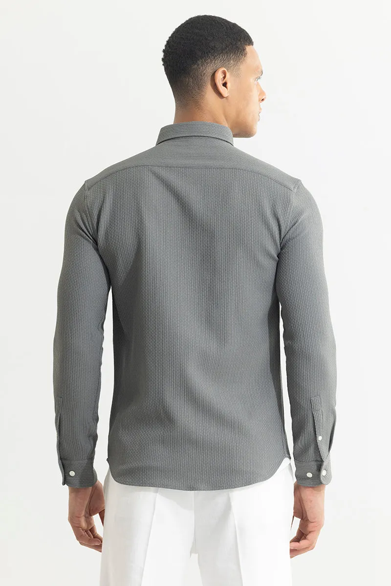 Waffle Grid Grey Shirt