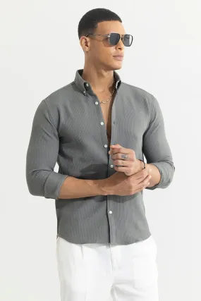 Waffle Grid Grey Shirt