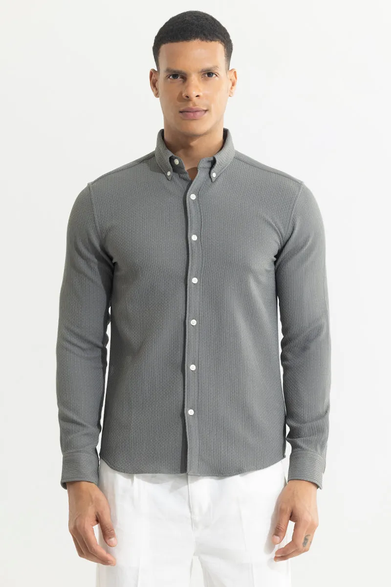 Waffle Grid Grey Shirt