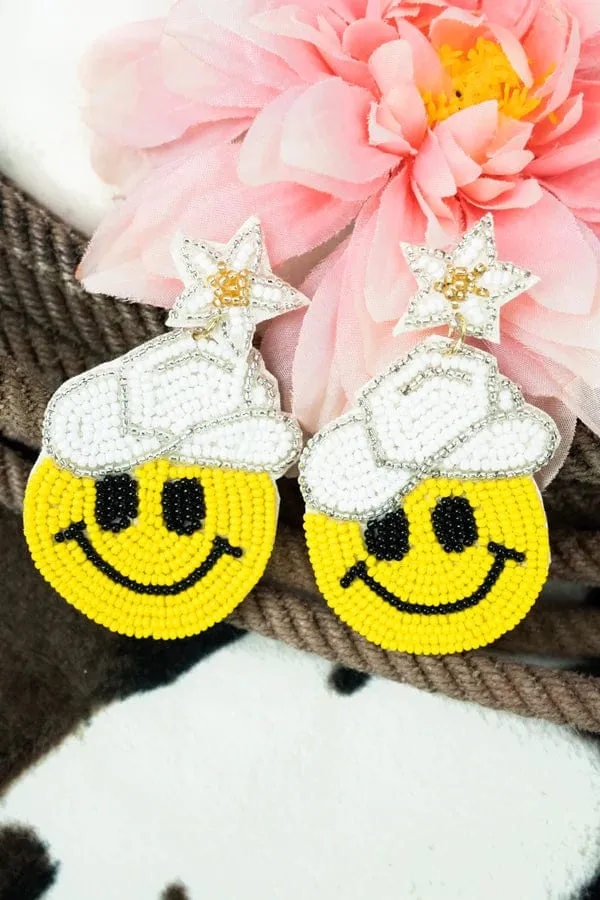 Western smiley Summer Fiesta beaded EARRINGS