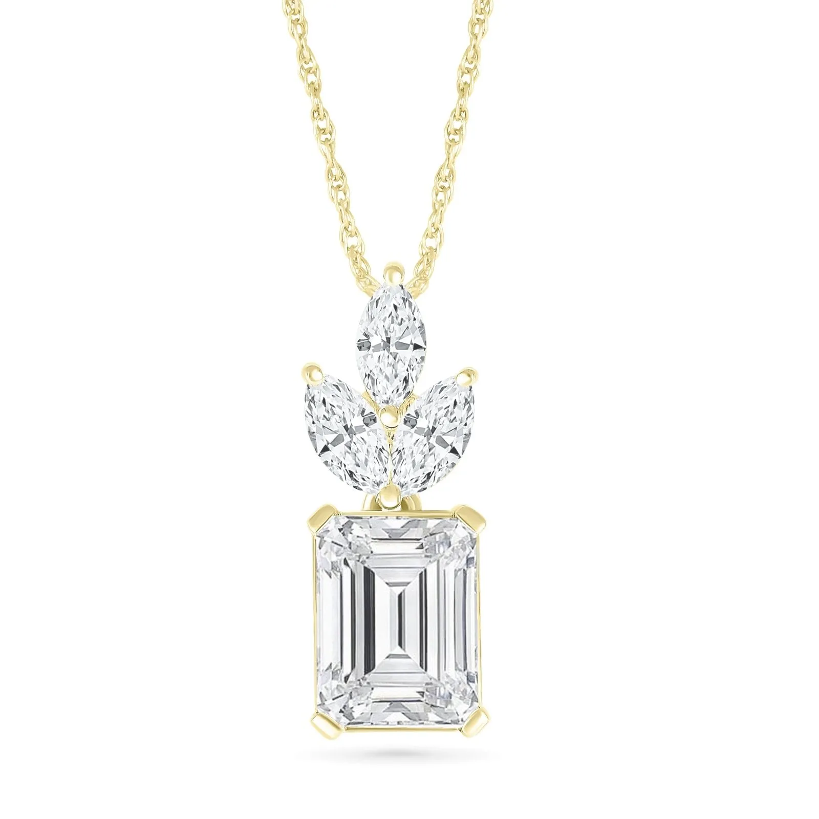 White Sapphire Pendant with Crown