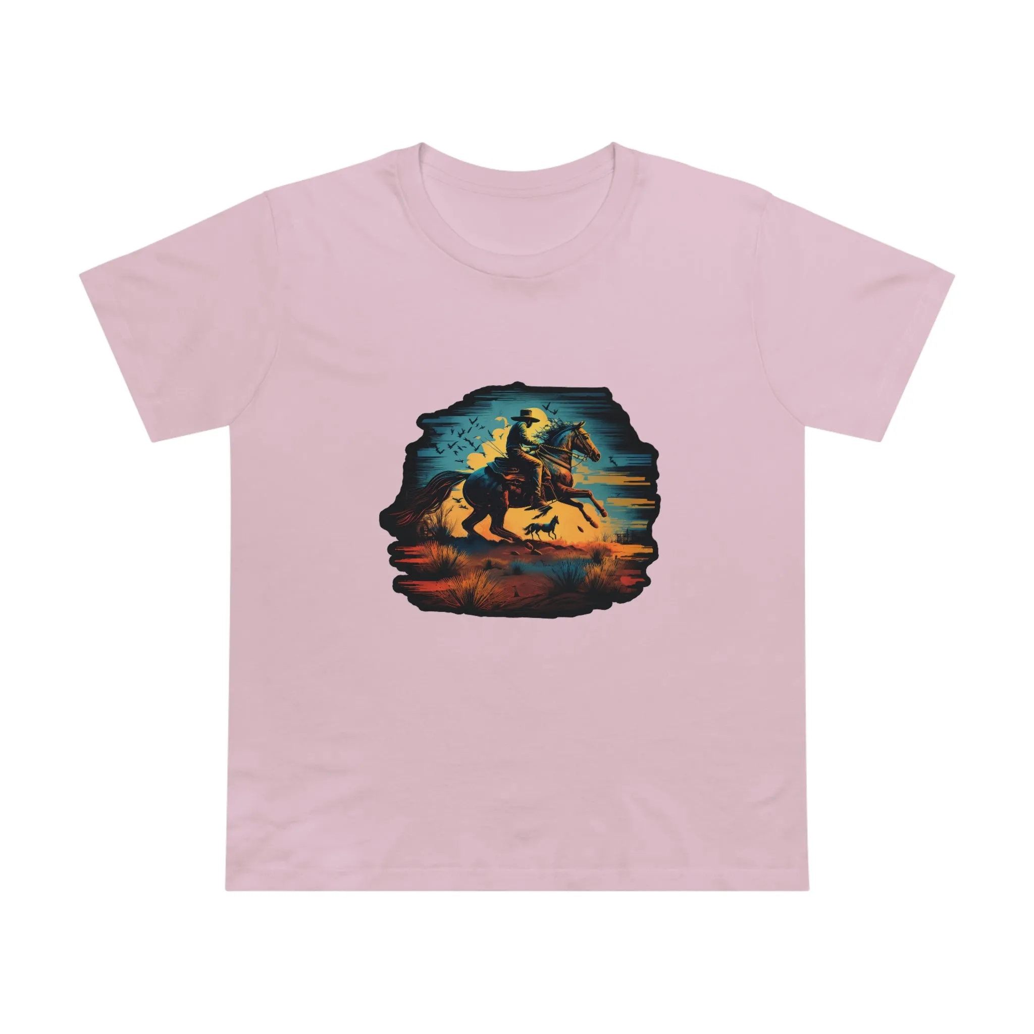 Women’s Cowboy Sunset Crew Neck T-Shirt.