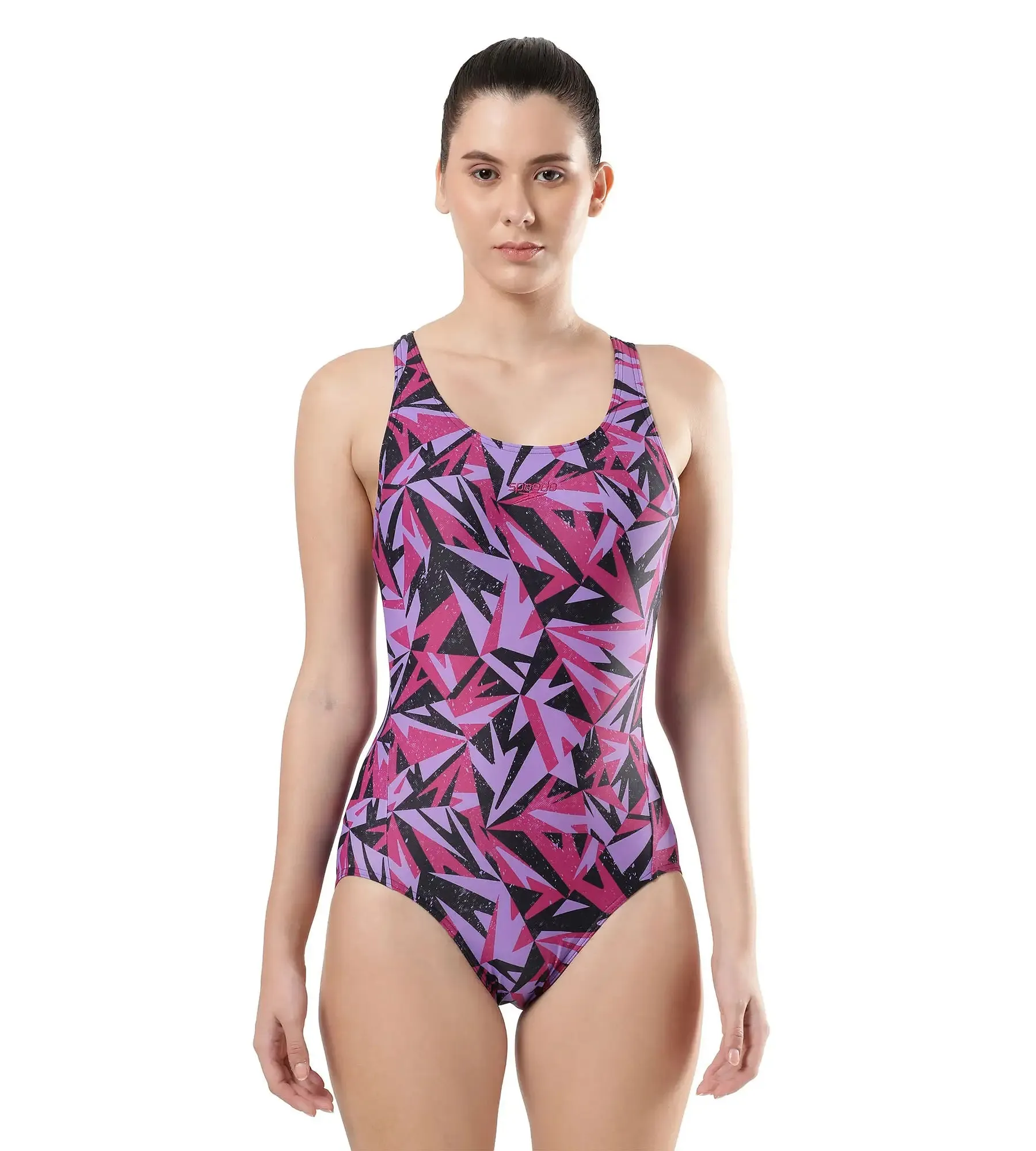 Women's Endurance Hyperboom Allover Racerback One Piece Swimwear - True Navy & Berry