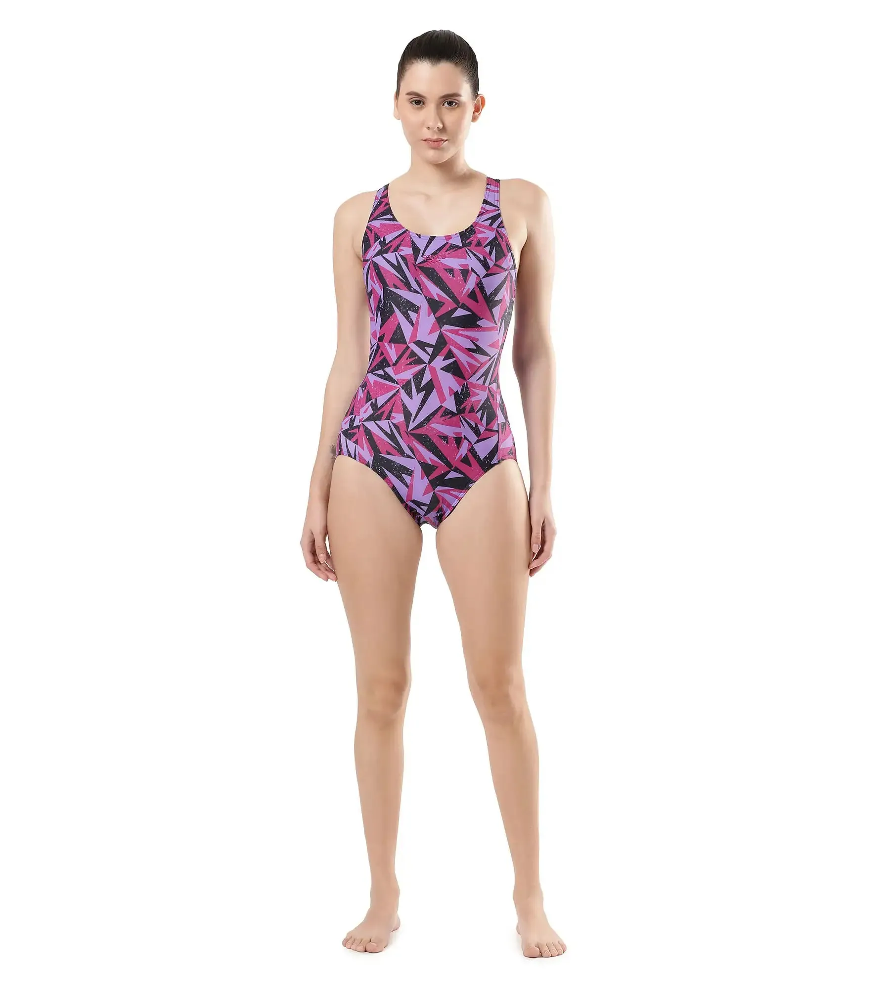 Women's Endurance Hyperboom Allover Racerback One Piece Swimwear - True Navy & Berry