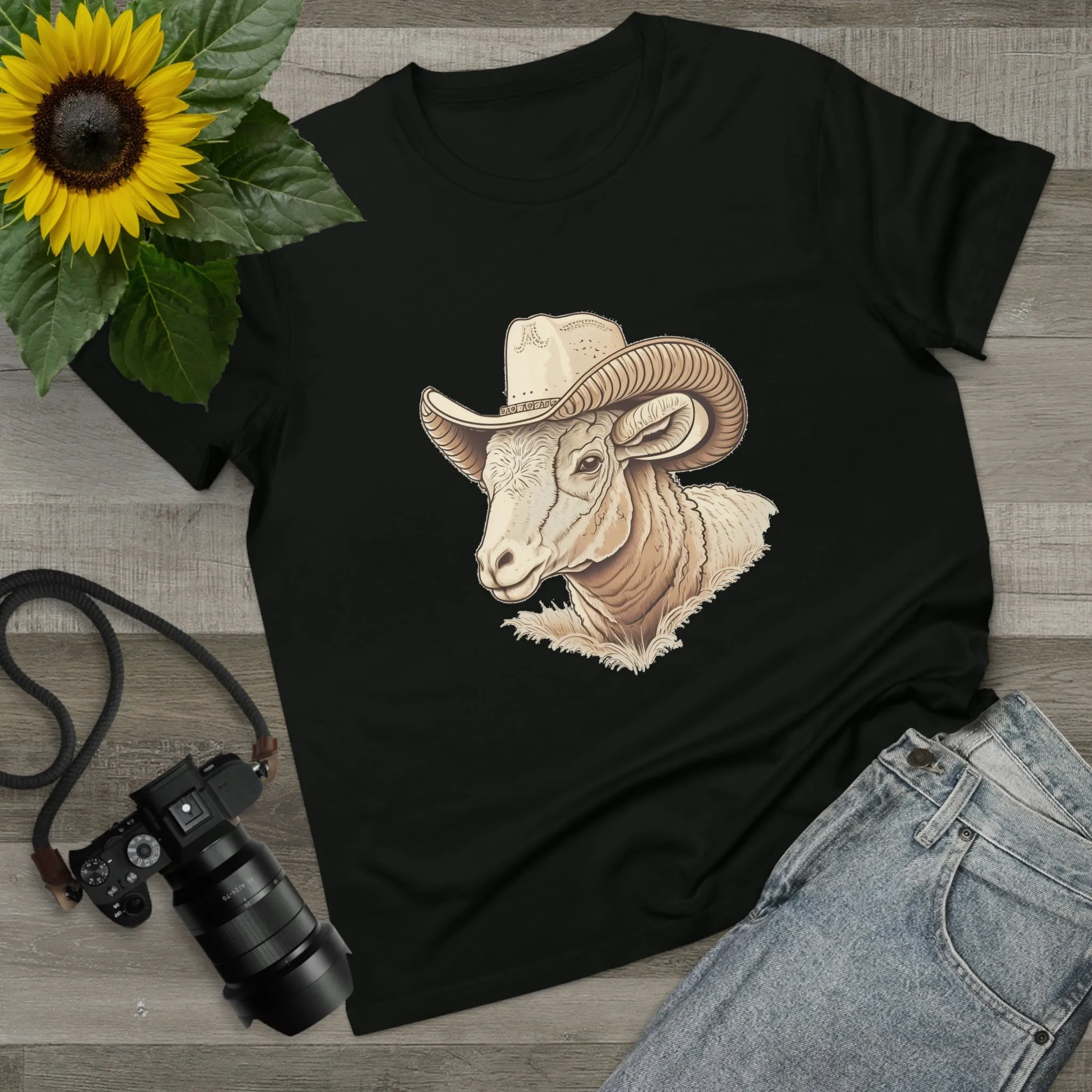 Women’s ram cowboy crew neck t-shirt