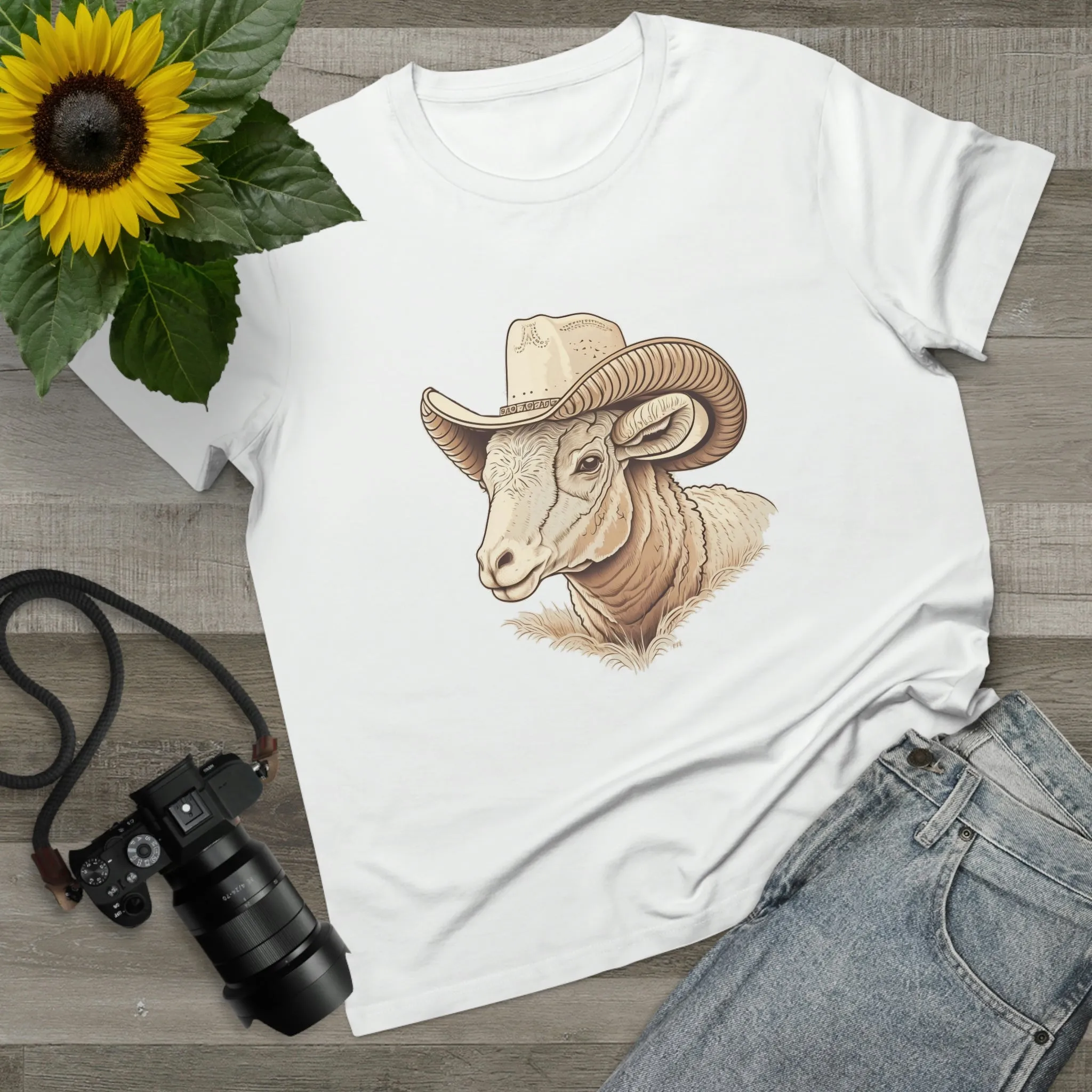 Women’s ram cowboy crew neck t-shirt