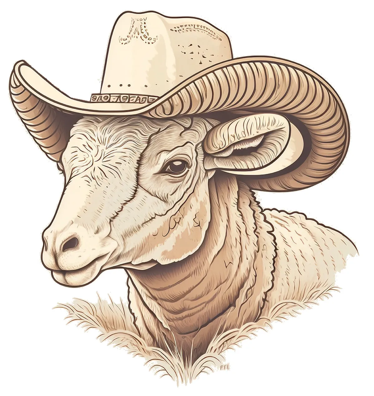 Women’s ram cowboy crew neck t-shirt