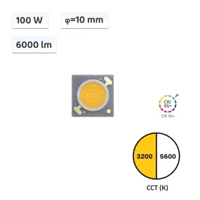 YUJILEDS CRI 95  High Power 100W Flip Chip COB LED 3200K 5600K - 160H