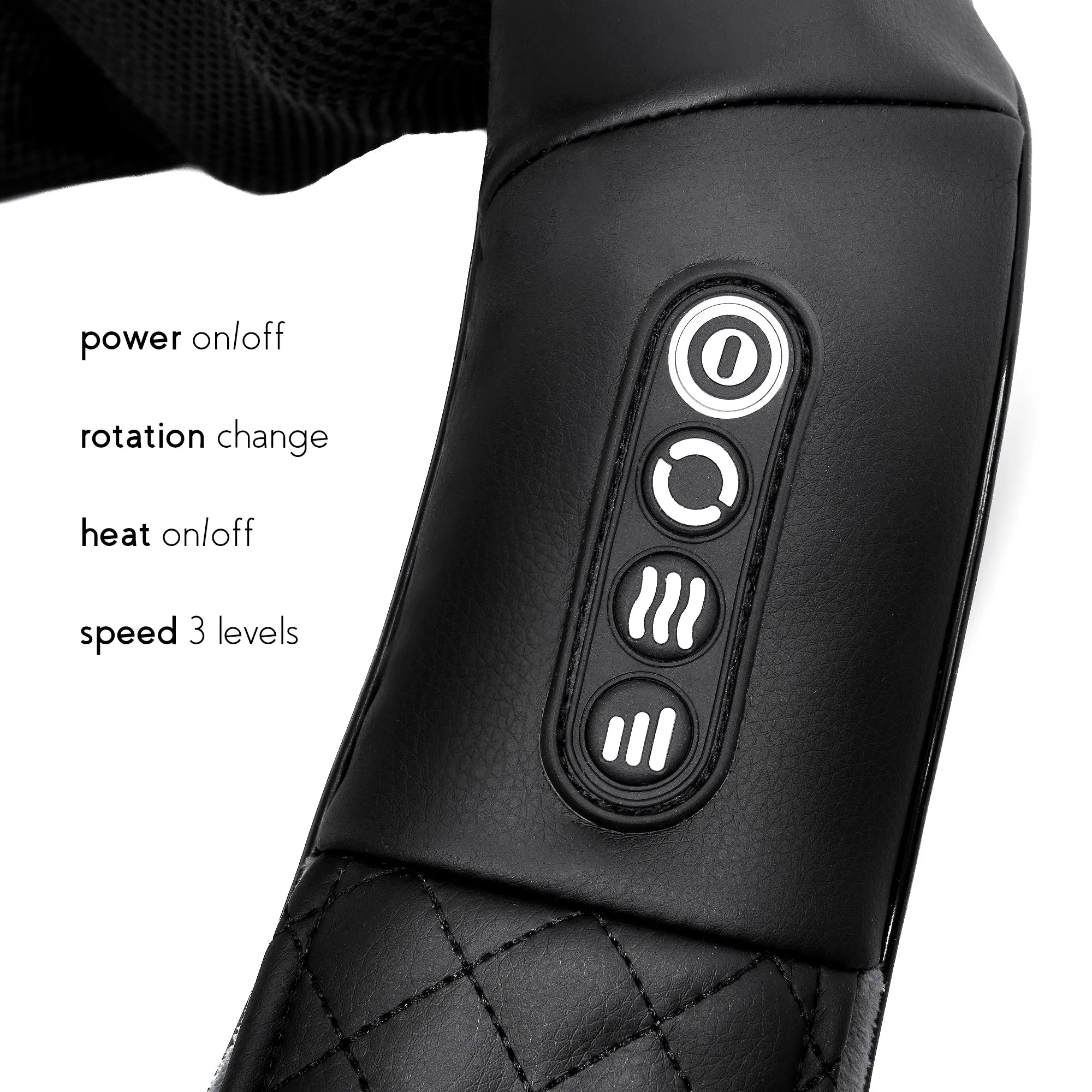 Zyllion Rechargeable Shiatsu Back and Neck Massager with Heat, 3 Speed Levels and Rotation Change (ZMA-28RB)